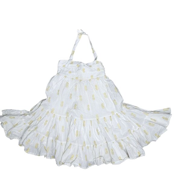 Janie & jack Pineapple Print Cotton Sundress With Halter Neck & Ruffled skirt - Picture 1 of 7